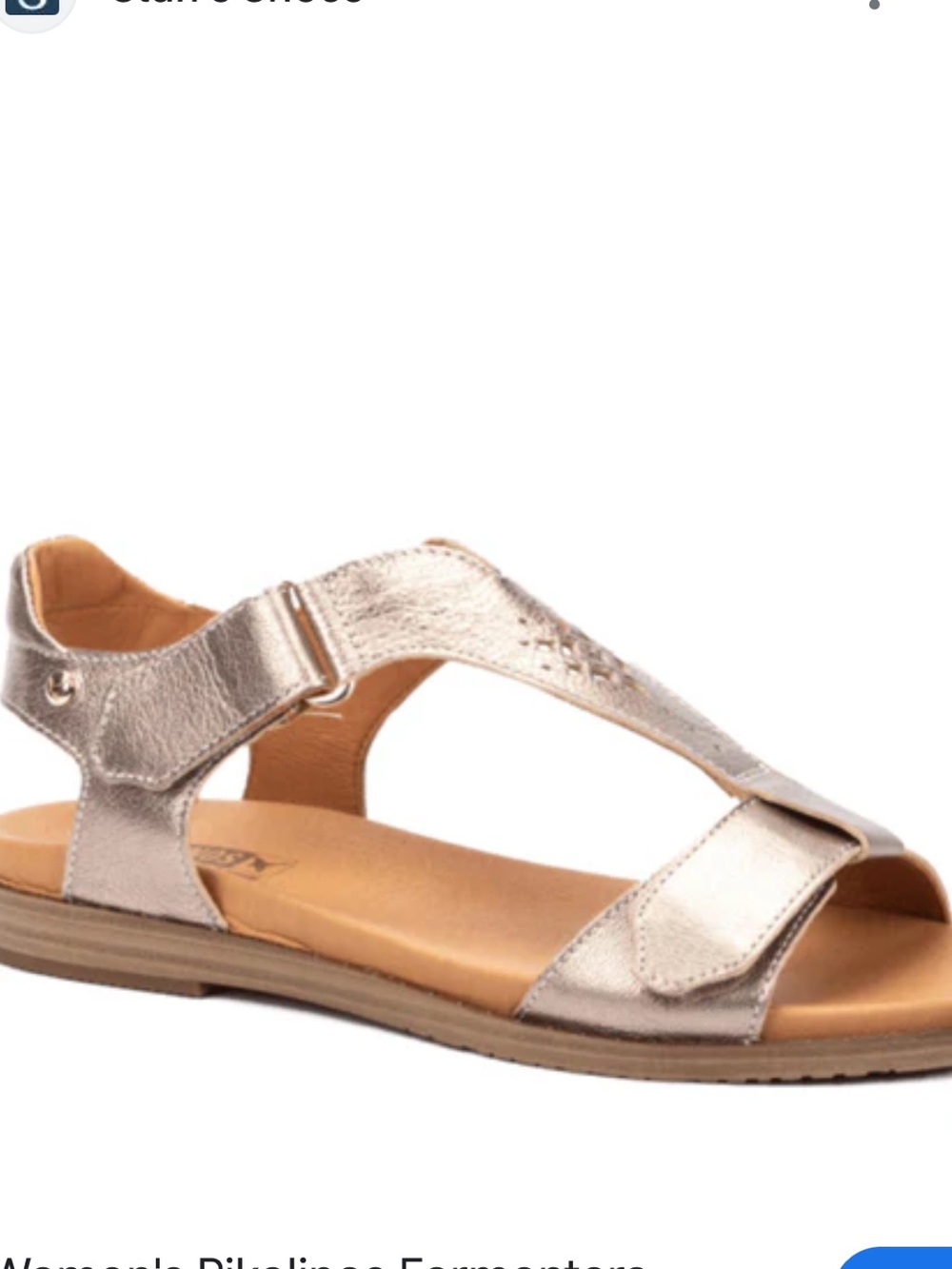 PIKOLINOS Metallic Stone Leather T-Strap Sandal - Light Metallic